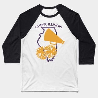 Illinois Cheer megaphone Baseball T-Shirt